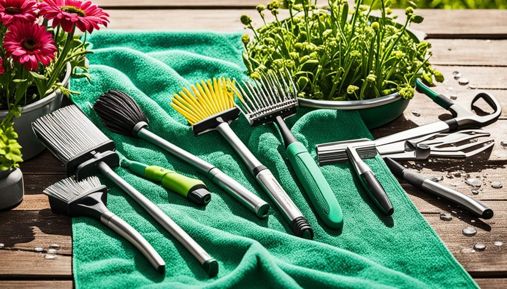 drying gardening tools