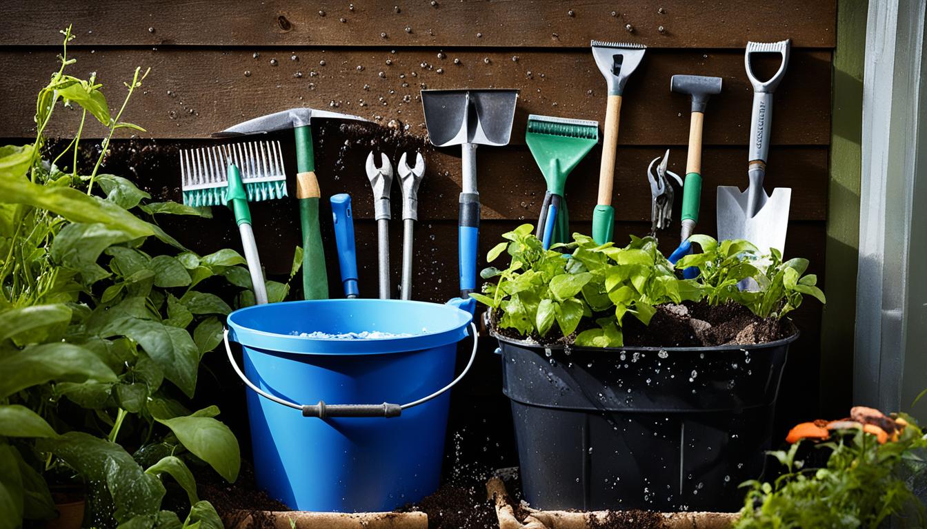 how to clean gardening tools