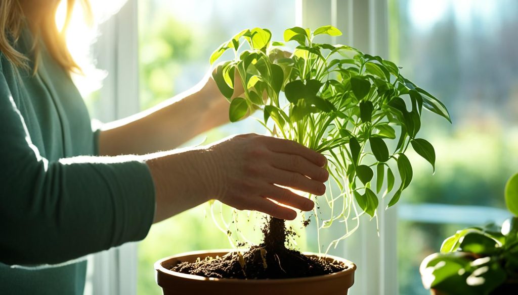 repotting indoor plants